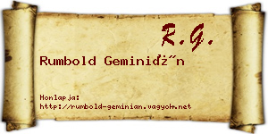 Rumbold Geminián névjegykártya